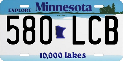 MN license plate 580LCB