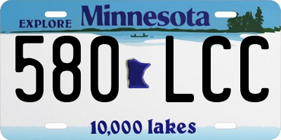 MN license plate 580LCC