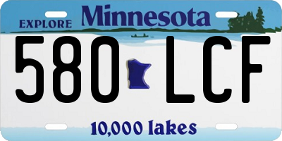 MN license plate 580LCF