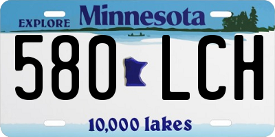 MN license plate 580LCH