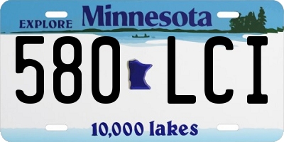 MN license plate 580LCI