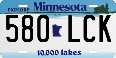 MN license plate 580LCK