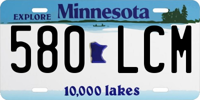 MN license plate 580LCM
