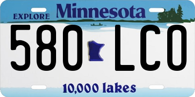 MN license plate 580LCO