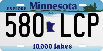 MN license plate 580LCP