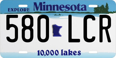 MN license plate 580LCR