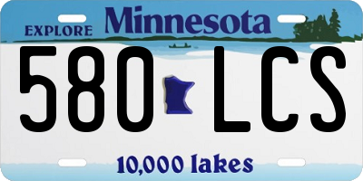 MN license plate 580LCS
