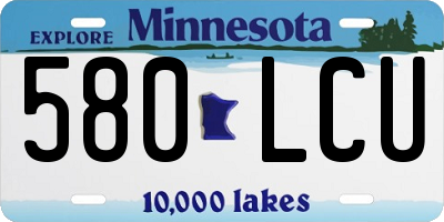 MN license plate 580LCU