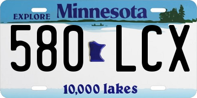 MN license plate 580LCX