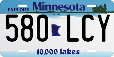 MN license plate 580LCY