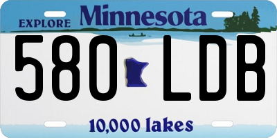 MN license plate 580LDB