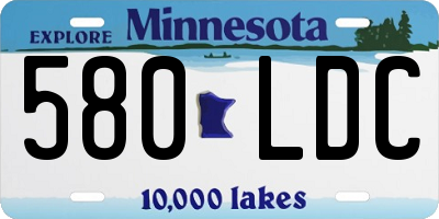 MN license plate 580LDC