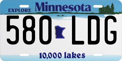 MN license plate 580LDG