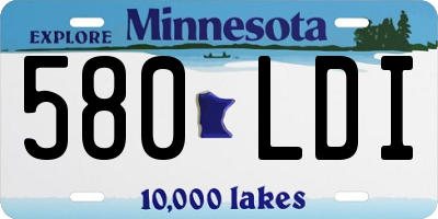 MN license plate 580LDI