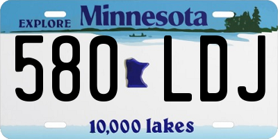 MN license plate 580LDJ