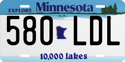 MN license plate 580LDL