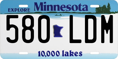 MN license plate 580LDM
