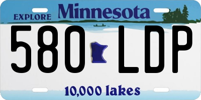 MN license plate 580LDP