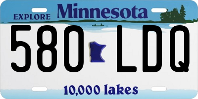 MN license plate 580LDQ