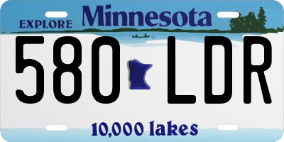MN license plate 580LDR