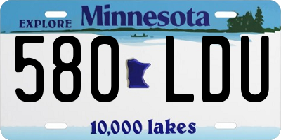 MN license plate 580LDU