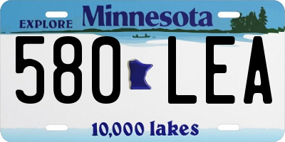 MN license plate 580LEA