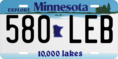 MN license plate 580LEB