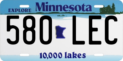 MN license plate 580LEC