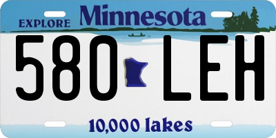 MN license plate 580LEH