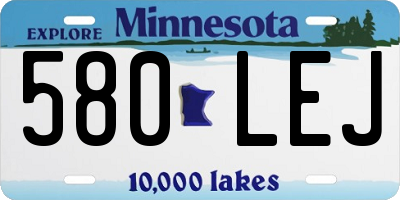 MN license plate 580LEJ