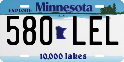 MN license plate 580LEL