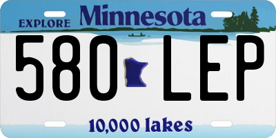 MN license plate 580LEP