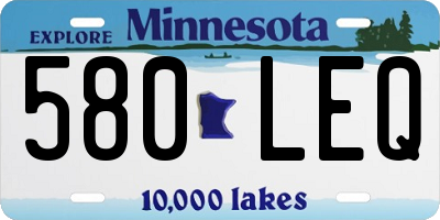 MN license plate 580LEQ