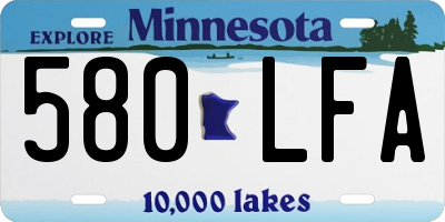 MN license plate 580LFA