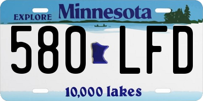 MN license plate 580LFD