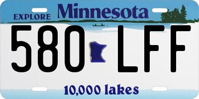 MN license plate 580LFF