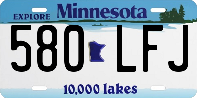 MN license plate 580LFJ