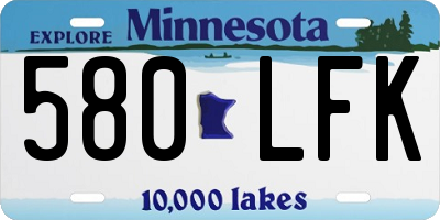 MN license plate 580LFK