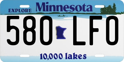 MN license plate 580LFO