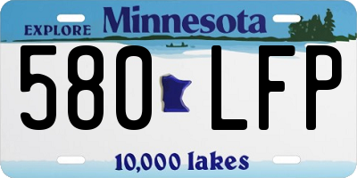 MN license plate 580LFP