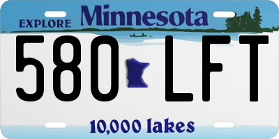 MN license plate 580LFT