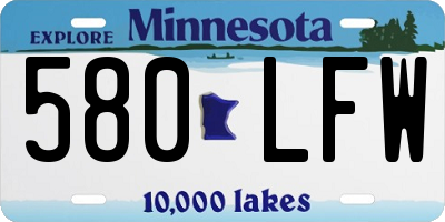 MN license plate 580LFW