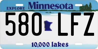 MN license plate 580LFZ