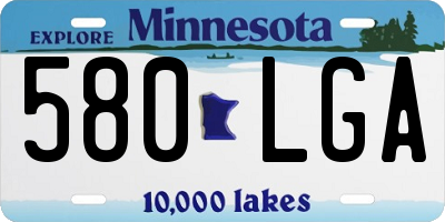 MN license plate 580LGA