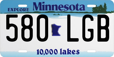 MN license plate 580LGB