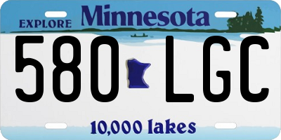 MN license plate 580LGC