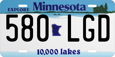 MN license plate 580LGD