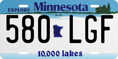 MN license plate 580LGF