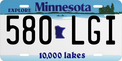 MN license plate 580LGI
