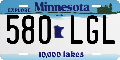 MN license plate 580LGL